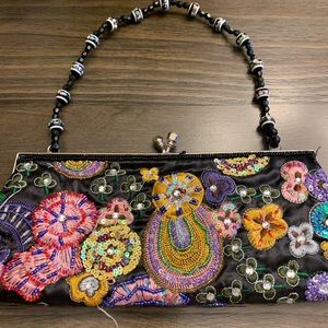 Steve Madden Sequin and Bead Clutch Bag